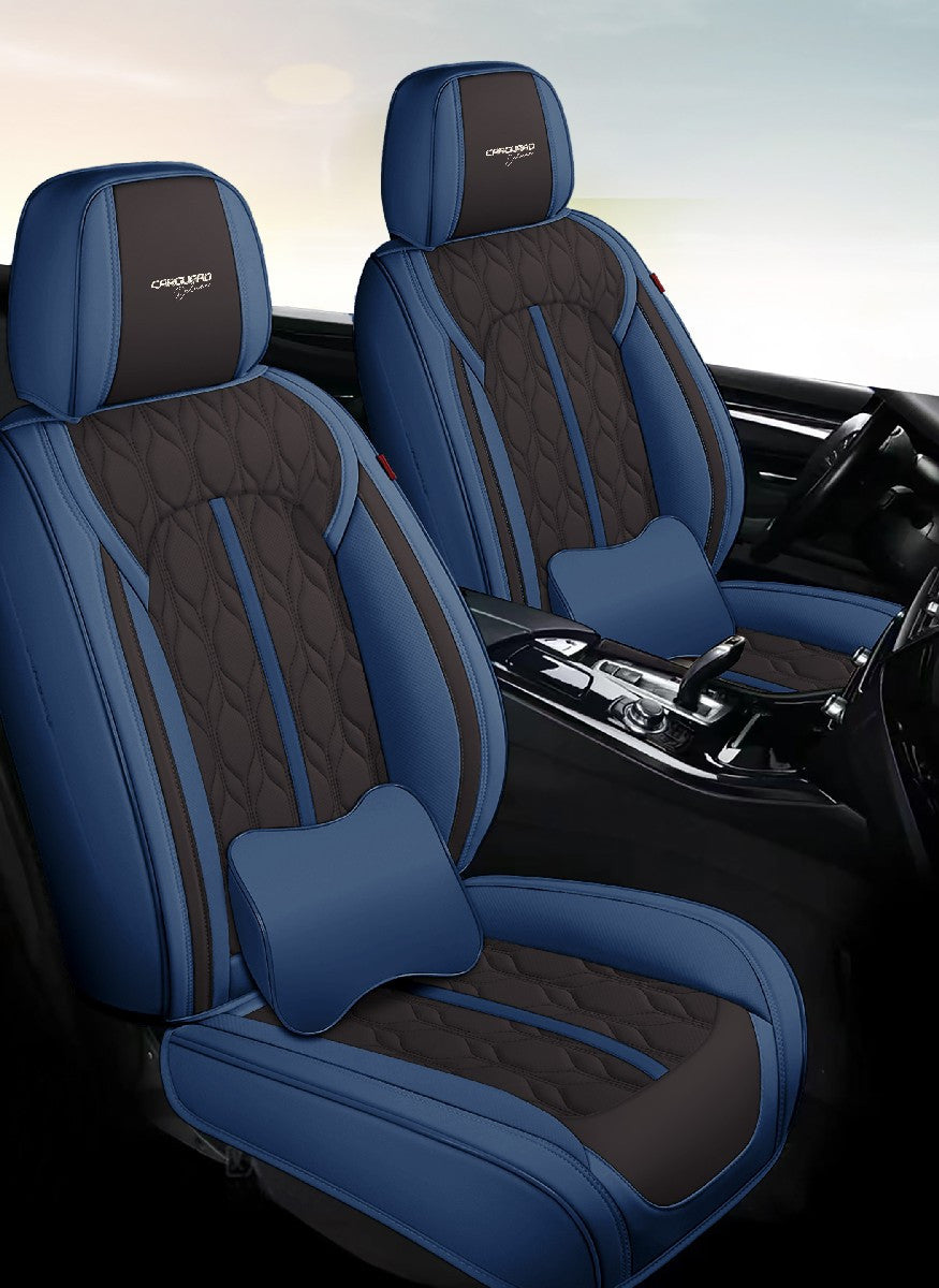 Huse auto premium 5 locuri Carguard Deluxe piele ecologică perforată - albastru inchis - negru Carguard - imagine 2