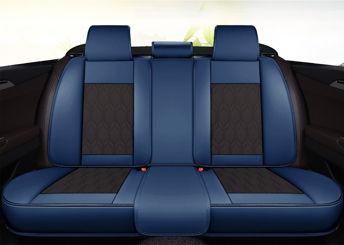 Huse auto premium 5 locuri Carguard Deluxe piele ecologică perforată - albastru inchis - negru Carguard - imagine 3