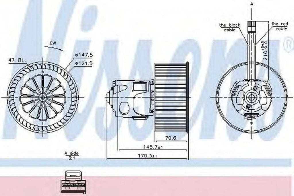 Ventilator habitaclu bord BMW 5 Grand Turismo F07 NISSENS 87242