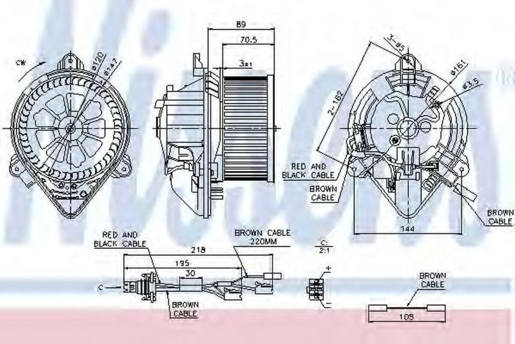 Ventilator habitaclu bord CITROEN XSARA cupe N0 NISSENS 87042
