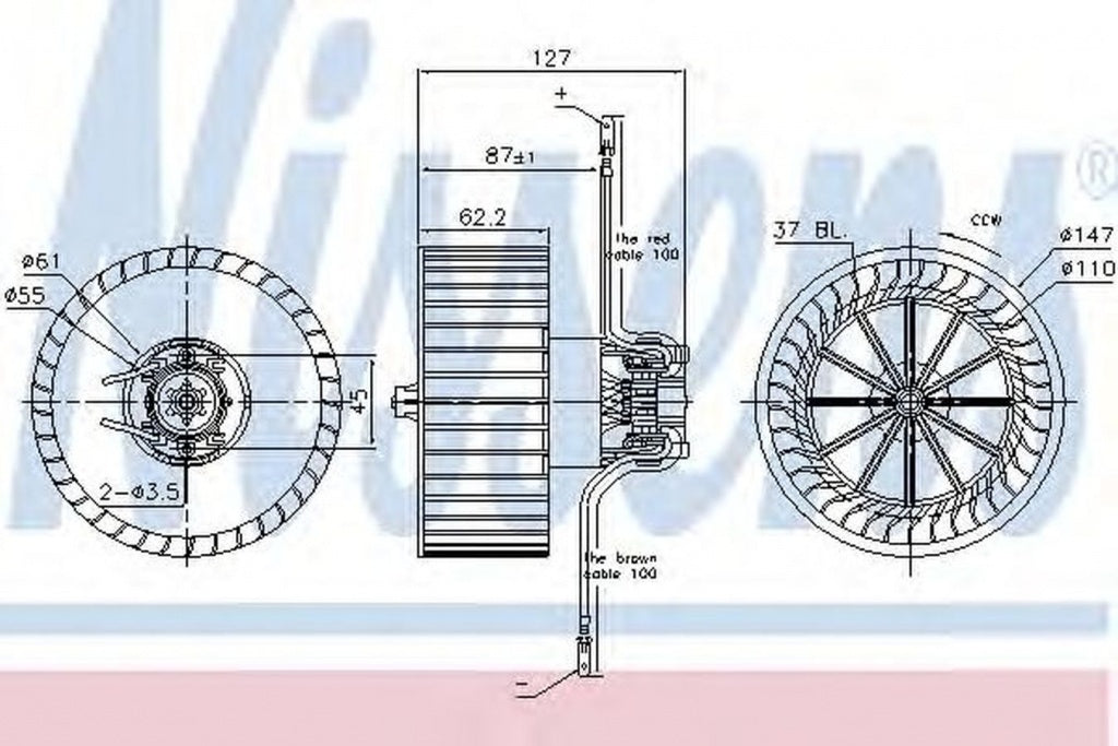 Ventilator habitaclu bord FIAT DUCATO caroserie 230L NISSENS 87402