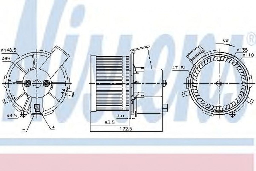 Ventilator habitaclu bord FIAT PANDA Van 169 NISSENS 87405