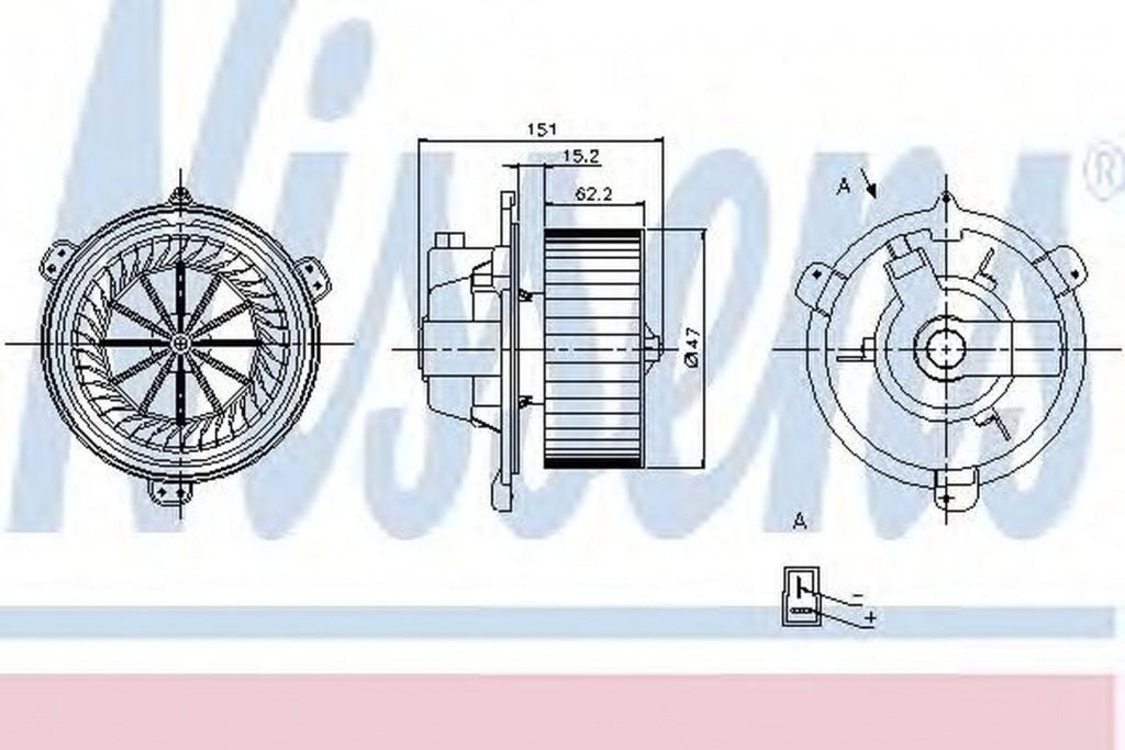 Ventilator habitaclu bord FIAT PUNTO 176 NISSENS 87056