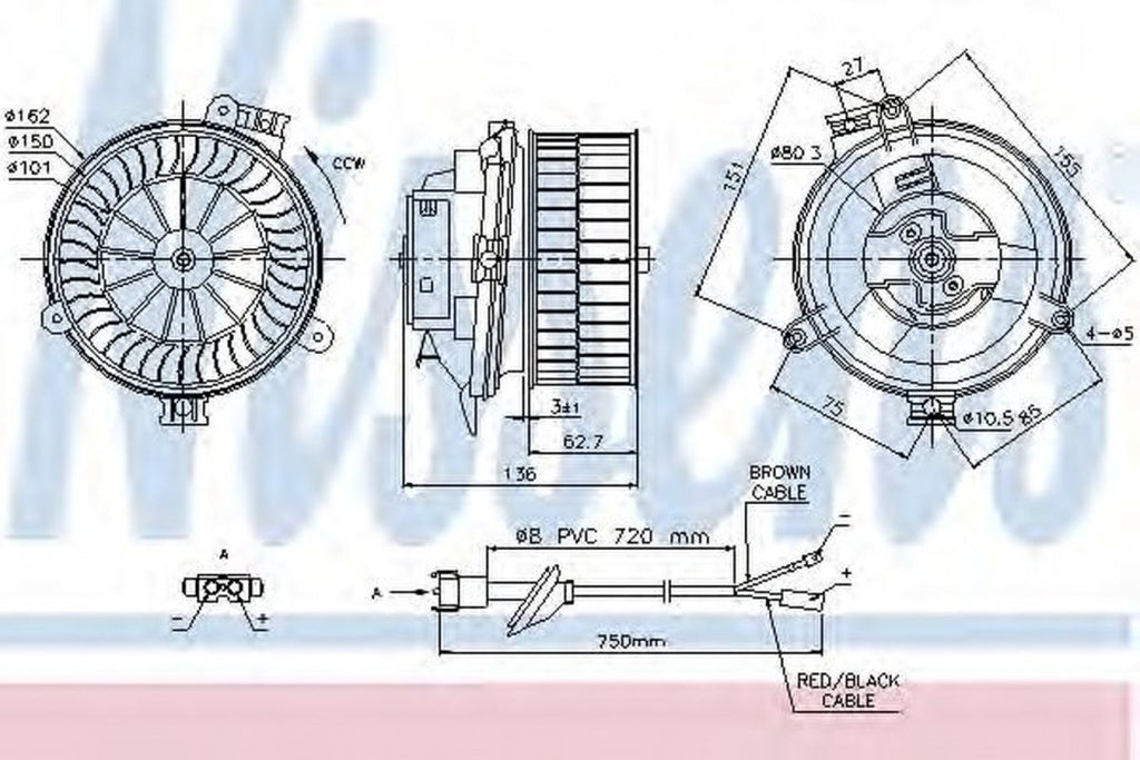 Ventilator habitaclu bord MERCEDES-BENZ E-CLASS cupe C124 NISSENS 87153