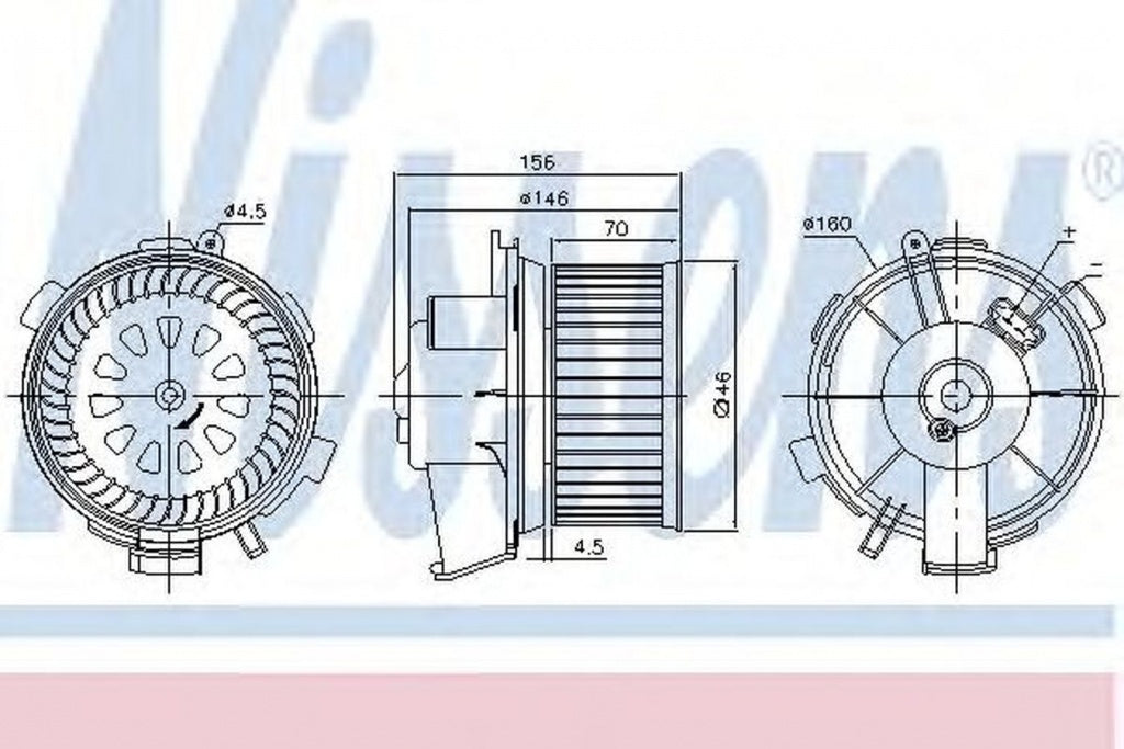 Ventilator habitaclu bord PEUGEOT 206 hatchback 2A C NISSENS 87181