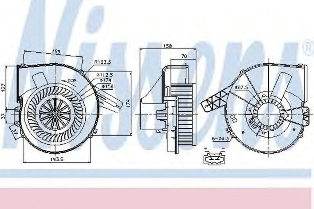 Ventilator habitaclu bord SKODA FABIA combi NJ5 NISSENS 87028