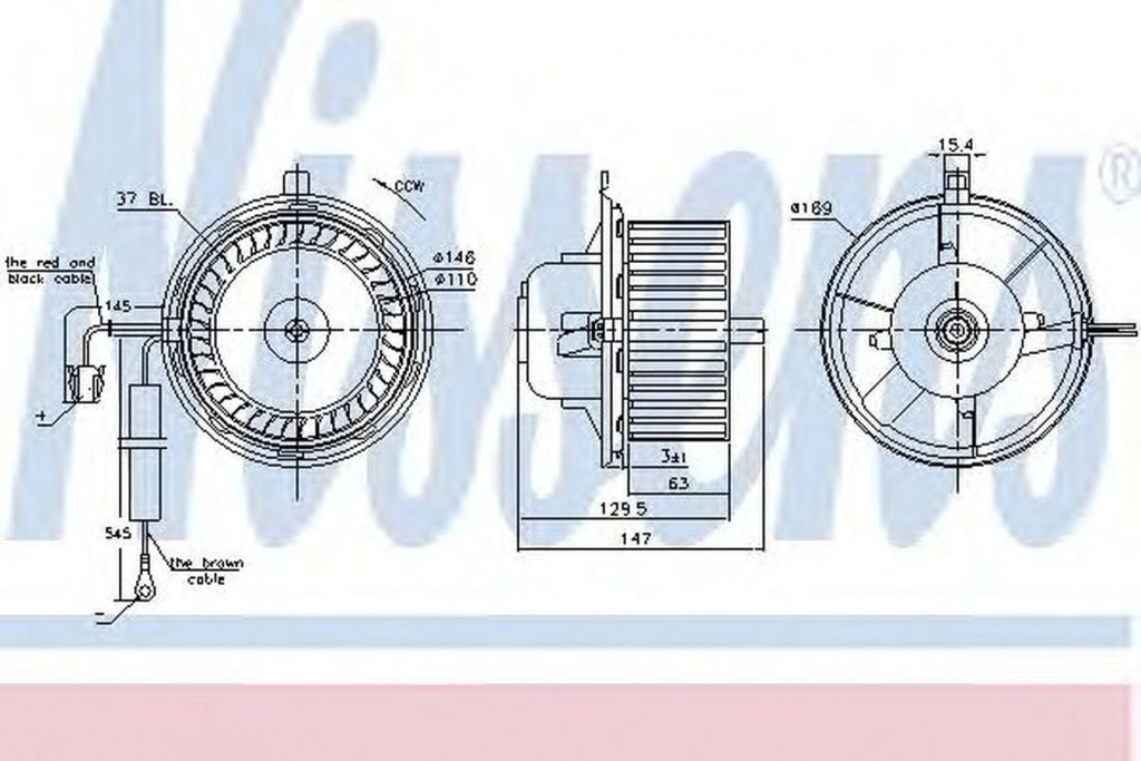 Ventilator habitaclu bord VW GOLF III 1H1 NISSENS 87404