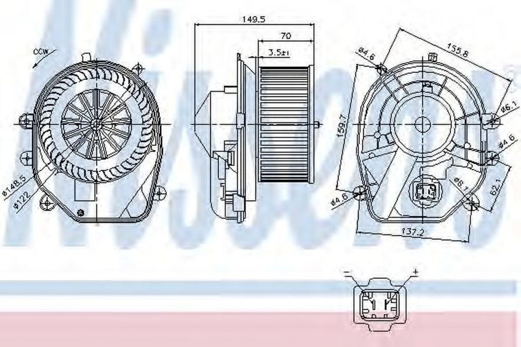 Ventilator habitaclu bord VW PASSAT Variant 3B6 NISSENS 87030