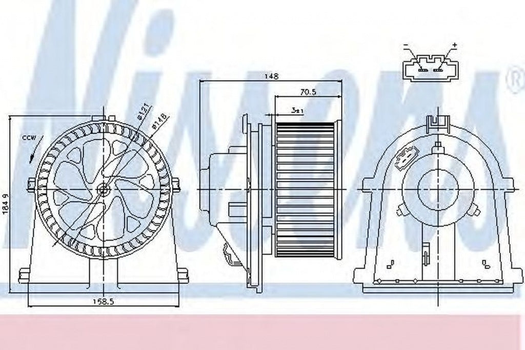 Ventilator habitaclu bord VW POLO CLASSIC 6KV2 NISSENS 87022